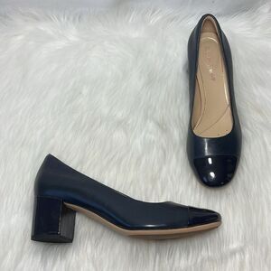 Clarks Arabella NWT Marine Blue Cap Toe Leather Heels Sz 9.5